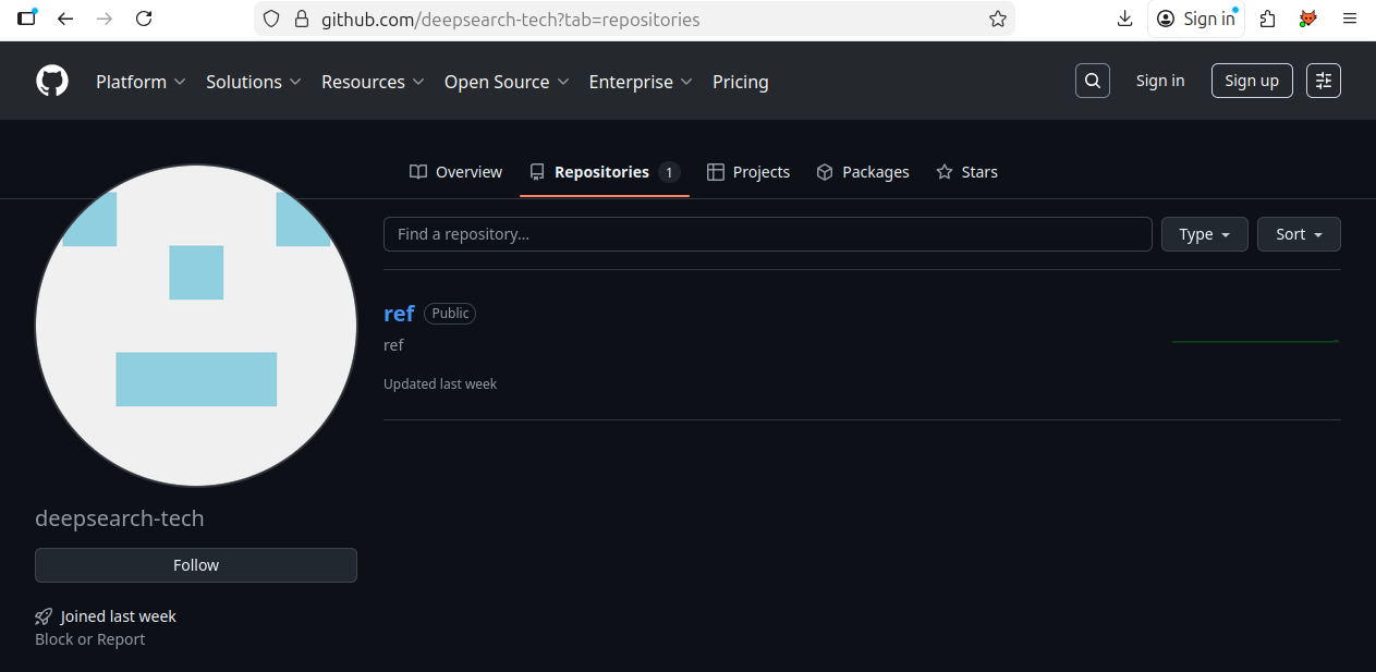 Figure 1: All the repositories of Burner Account