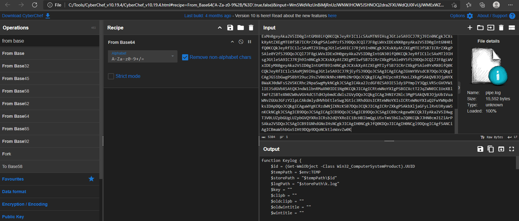 Figure 23: Cyberchef output.