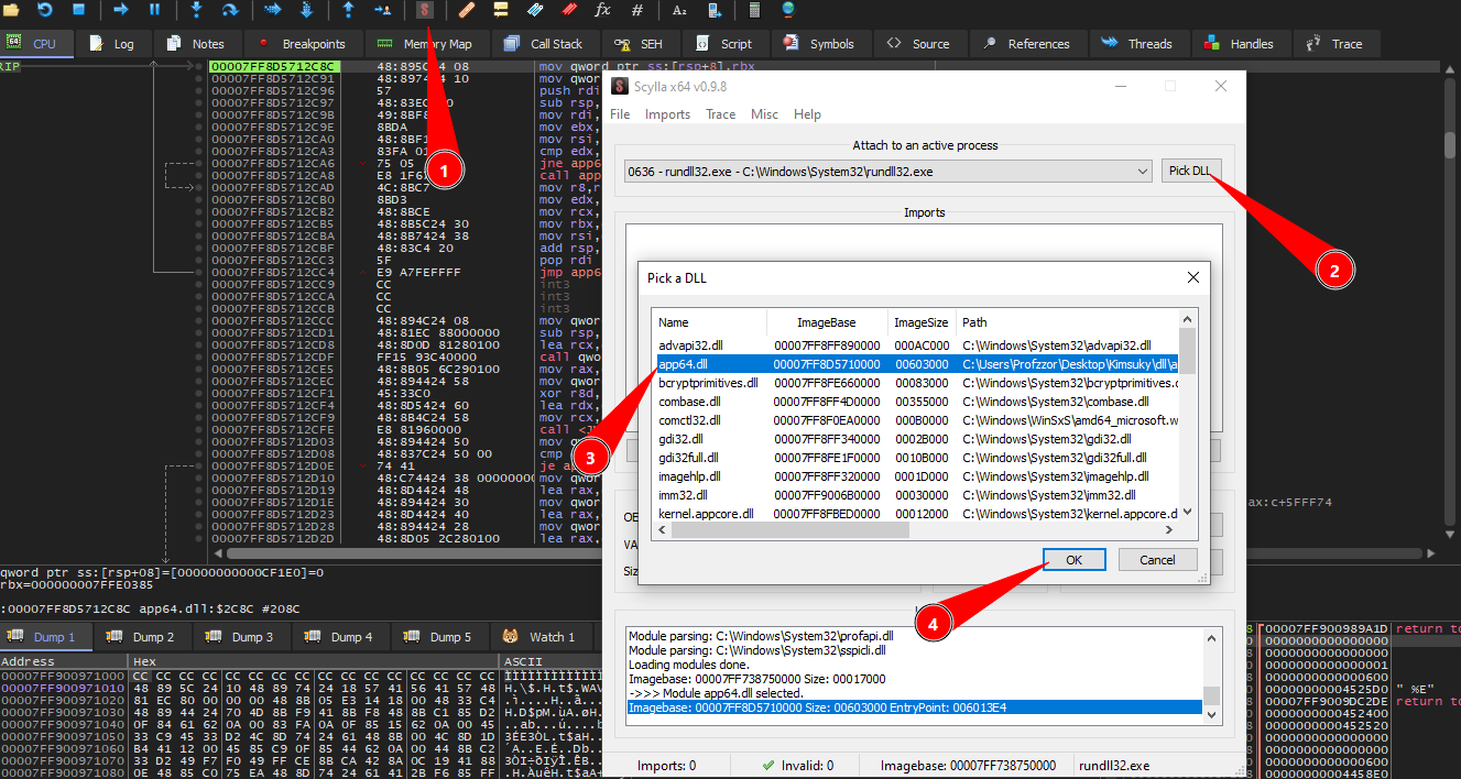 Figure 32: Targeting the malicious module within Scylla.